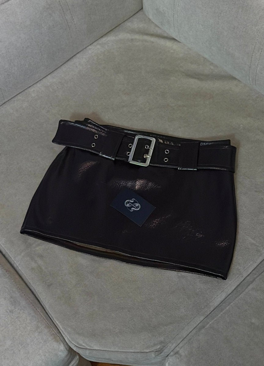 Minifalda cuerina Belt (correa y short interno) - BxtchesStore