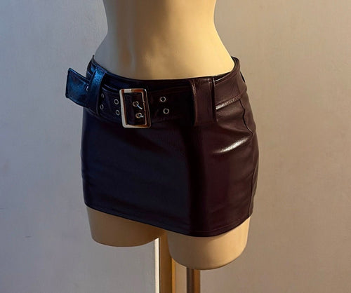 Minifalda cuerina Belt (correa y short interno) - BxtchesStore
