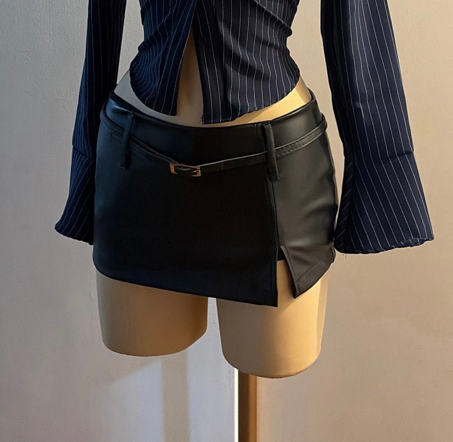 Minifalda cuerina (short interno) - BxtchesStore