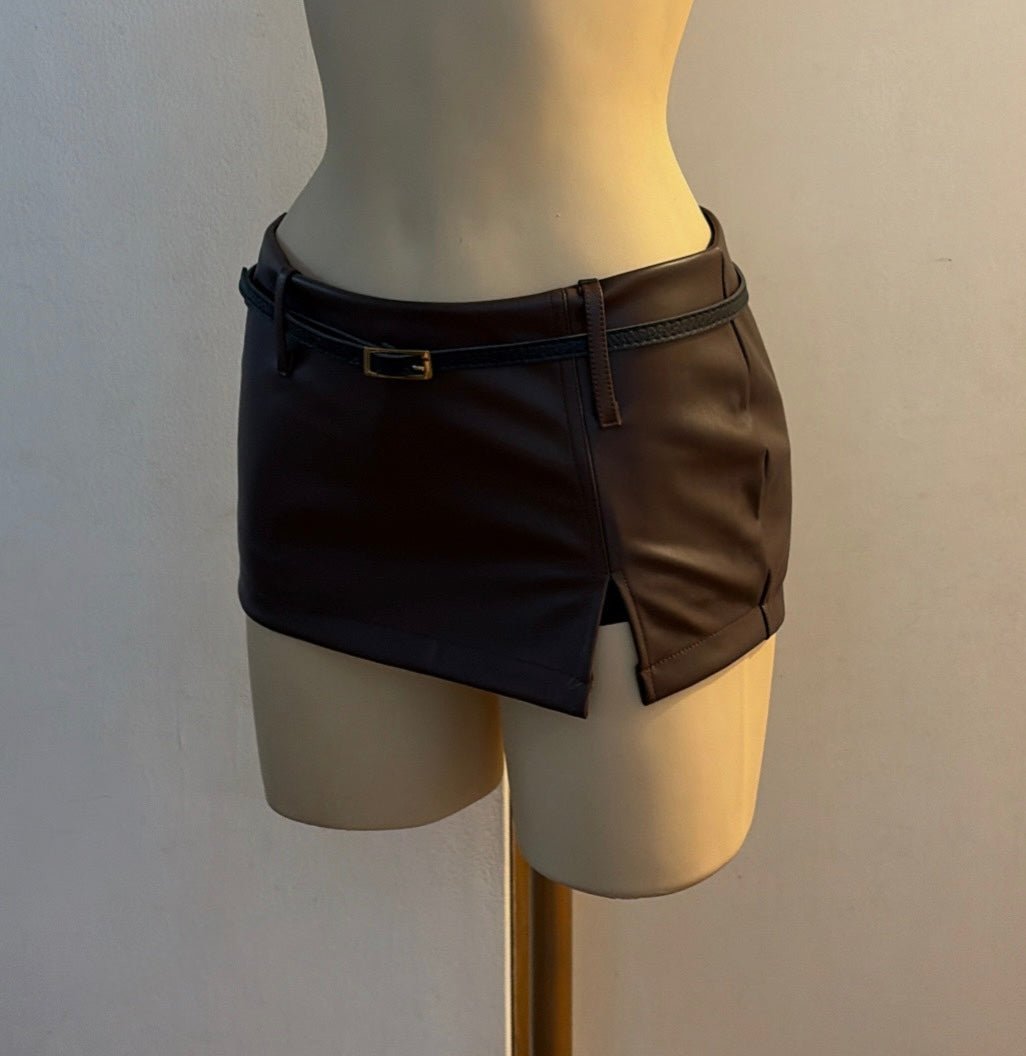 Minifalda cuerina (short interno) - BxtchesStore