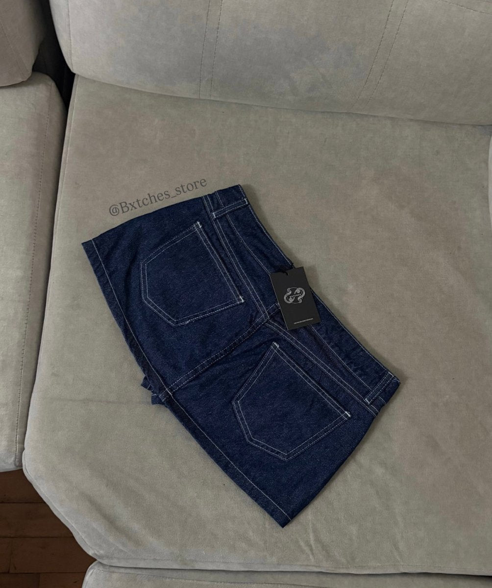Minifalda Denim Cadera Azul (short interno) - BxtchesStore