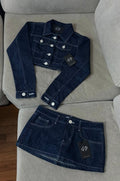 Set Denim (falda cadera + casaca crop) - BxtchesStore